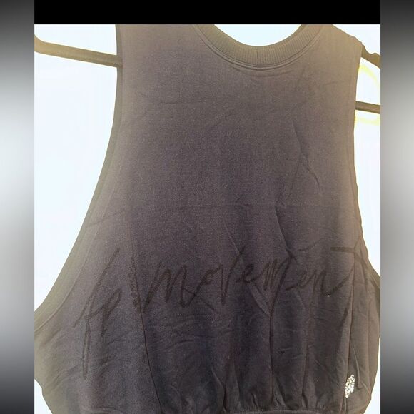 Free People Active Open Back Smocked Crop Tee - Picture 2 of 5